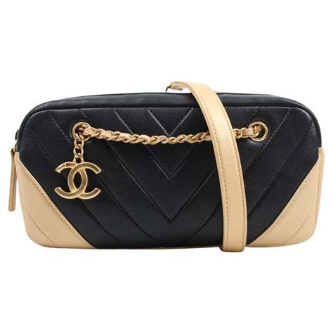 mini chanel gabrielle beige and black